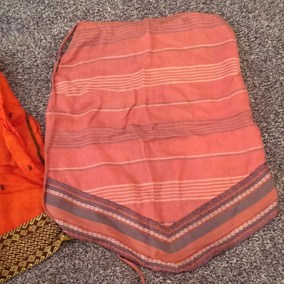 Vibrant Orange Skirt with Patterned Hem - Picture 3 of 6
